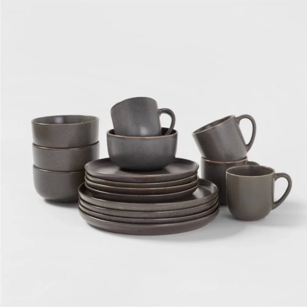Set of 4 Project 62 Tilley Stoneware Dinner Plates grey/gray stoneware_3